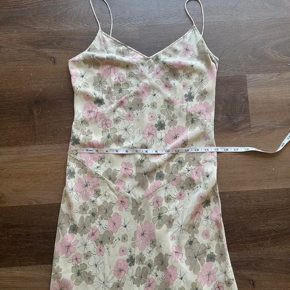 J.Crew Tan Pink Floral Print Women's Slip Dress - Picture 5 of 7